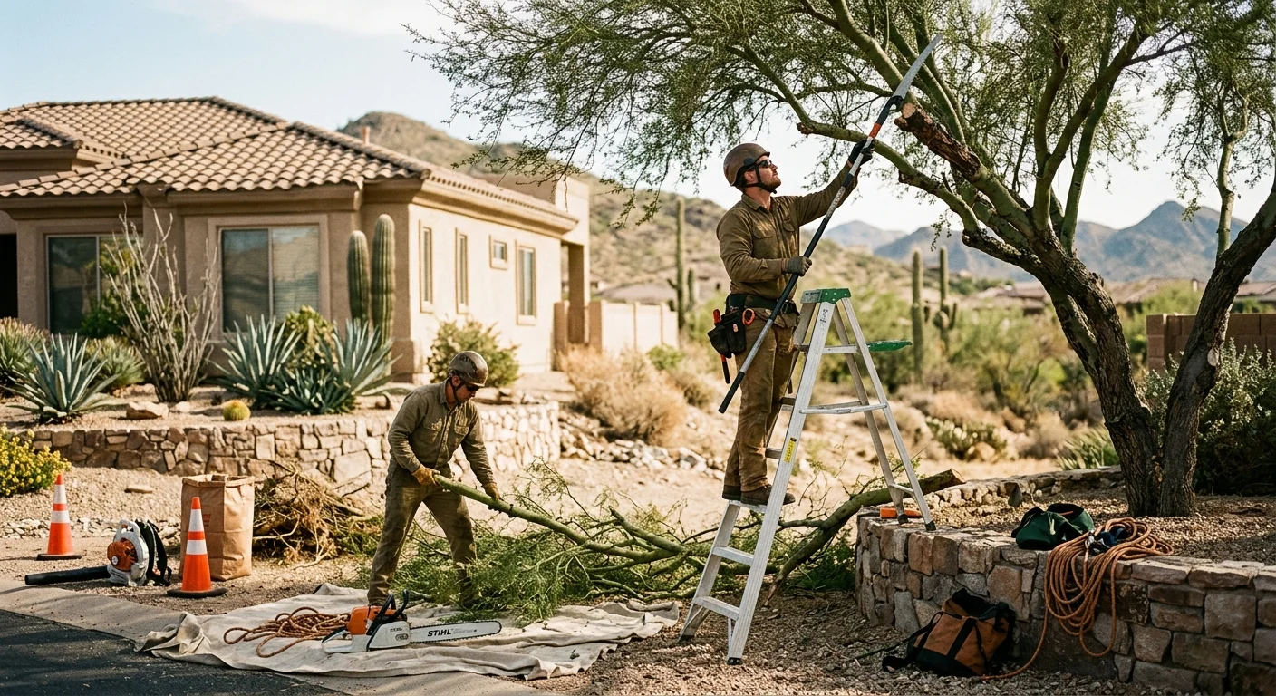 Cleared residential lot after professional brush removal in Fountain Hills