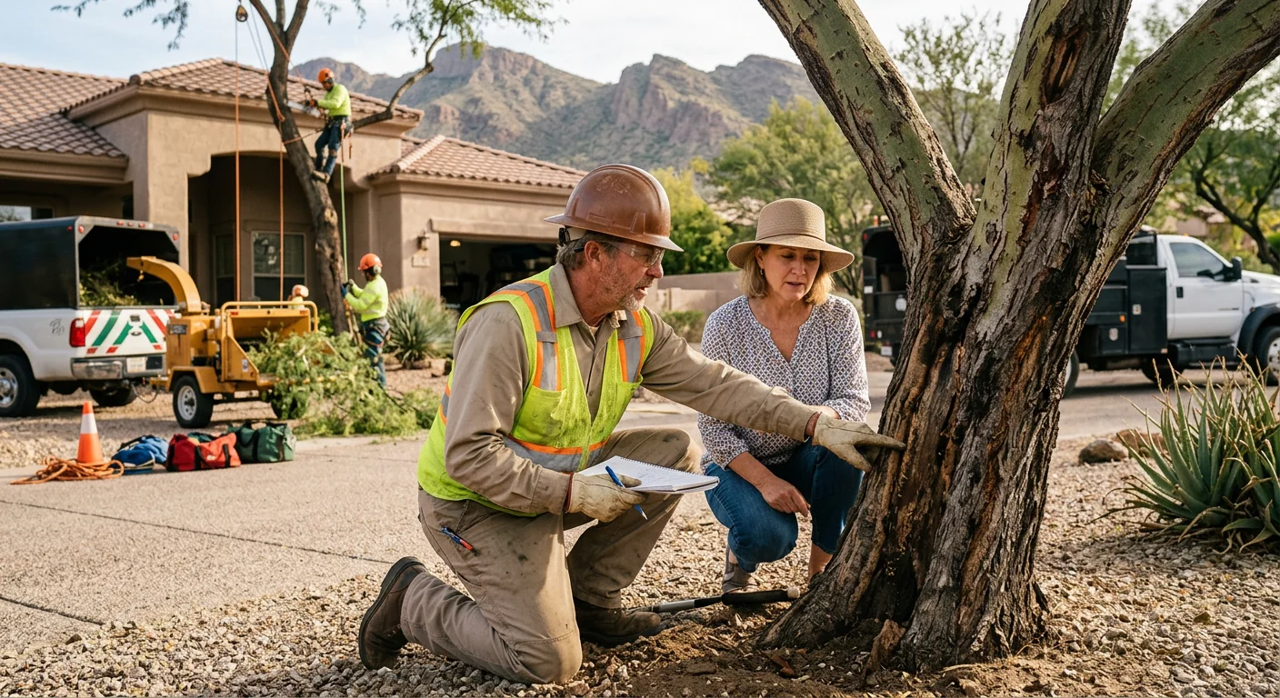 Certified crew shaping a tree canopy with precision pruning cuts