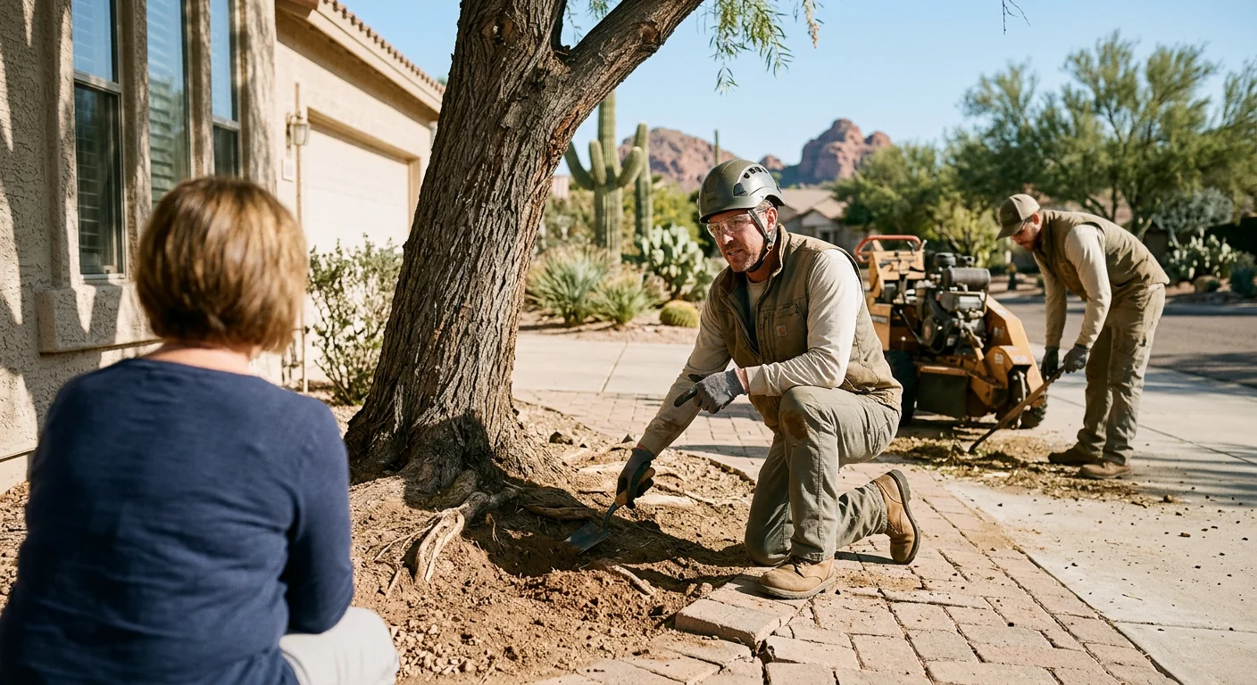Tree service crew scheduling seasonal trimming work at a Fountain Hills home